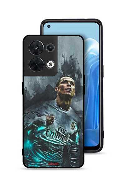 Tolwak غطاء حماية لهاتف Oppo Reno8 5G برسومات كريستيانو رونالدو