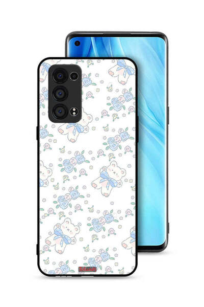 Tolwak غطاء حماية لهاتف Oppo Reno6 Pro Plus 5G برسومات دب تيدي لطيف وزهور