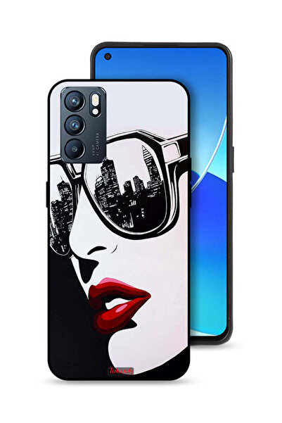 Tolwak غطاء حماية لهاتف Oppo Reno6 5G بتصميم وجه فتاة وفن تجريدي