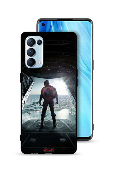 Tolwak غطاء حماية لهاتف Oppo Reno5 Pro 5G بتصميم صورة كابتن أمريكا