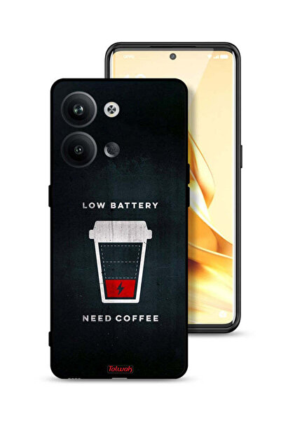 Tolwak جراب حماية Oppo Reno9 5G - بطارية منخفضة - يحتاج إلى قهوة