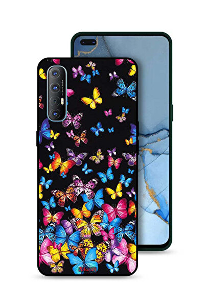 Tolwak غطاء حماية لهاتف Oppo Reno3 Pro 4G بنقشة فراشات ملونة