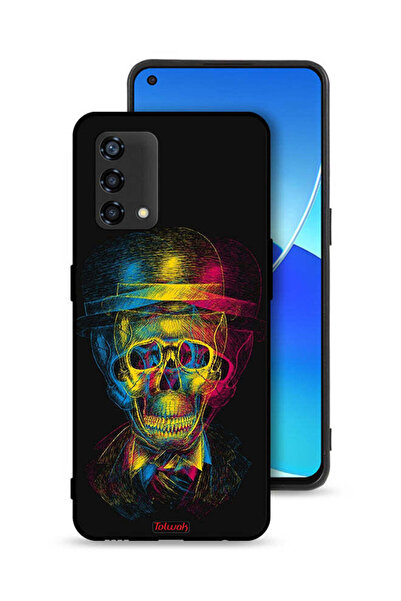 Tolwak غطاء حماية Oppo Reno6 Lite بتصميم جمجمة وقبعة ملونة وفن خيالي