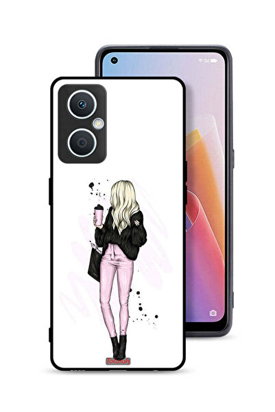 Tolwak جراب حماية لهاتف Oppo A96 5G (الصين) مع صورة فتاة تحمل كوب قهوة