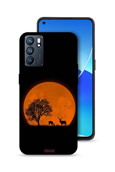 Tolwak Oppo Reno6 5G Protective Case Cover Evening Moon Art