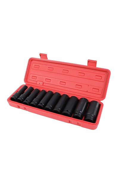 Lawazim 10-Piece Deep Impact Socket Set - 1/2" Drive Hex Sockets with Organizer Case
