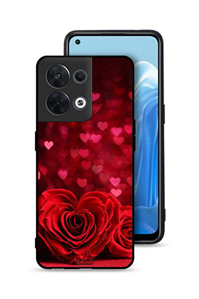 Tolwak Oppo Reno8 5G Protective Case Cover Heart Flowers Abstract Art