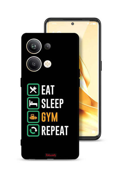 Tolwak غطاء حماية Oppo Reno9 Pro Plus 5G Eat Sleep Gym Repeat