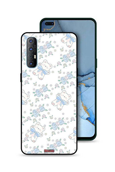 Tolwak غطاء حماية لهاتف Oppo Reno3 Pro 4G برسومات دب تيدي لطيف وزهور
