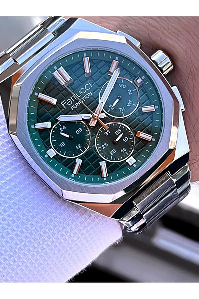 Ferrucci Inner Functions Active Calendar and Day 30m Water Resistant Steel Cord Men's Wrist Watch Vs.Bl