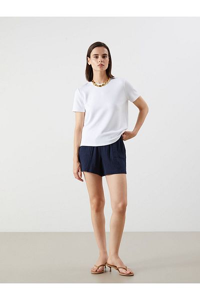 LC Waikiki New Season Elastic Waist Textured Muslin Women's Sort - S5H361Z8