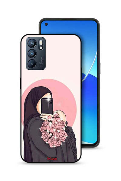 Tolwak غطاء حماية لهاتف Oppo Reno6 5G، فن التقاط صور سيلفي مع حمل الزهور