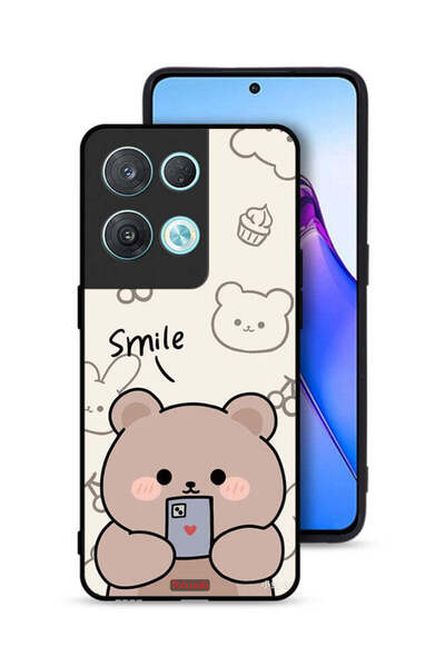 Tolwak غطاء حماية لهاتف Oppo Reno8 Pro 5G برسومات الدب المبتسم
