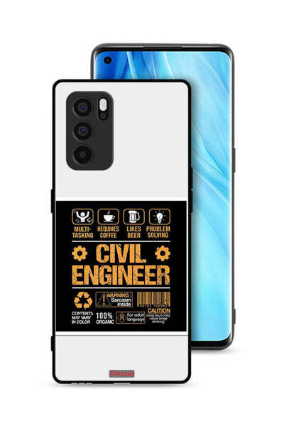 Tolwak غطاء حماية لهاتف Oppo Reno6 Pro 5G - ملصق مهندس مدني