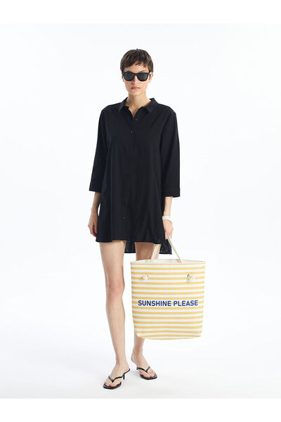 LC Waikiki Ozmarka New Season Shirt Collar Women's Beach Dress