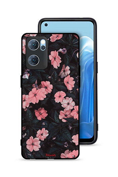 Tolwak غطاء حماية لهاتف Oppo Reno7 5G - لون الخوخ والورود الصغيرة