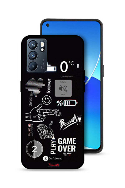 Tolwak غطاء حماية Oppo Reno6 5G Game Over Pew Pew
