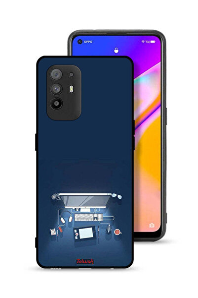 Tolwak غطاء حماية لجهاز Oppo F19 Pro Plus 5G بتصميم فني على مكتب الكمبيوتر