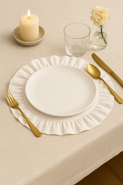 Mirilliahome 6-Piece Ruffled Cotton Linen Supla Set |   American Service Set
