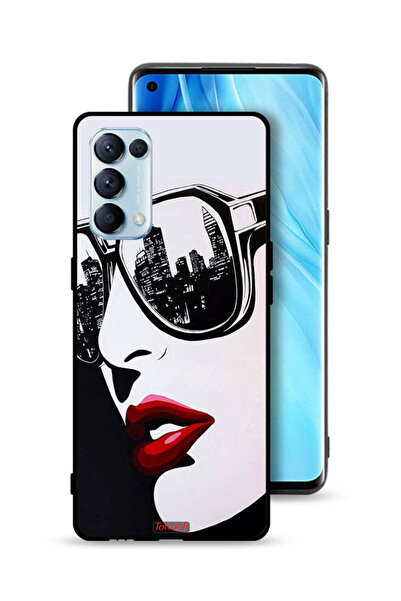 Tolwak غطاء حماية لهاتف Oppo Reno5 Pro 5G برسومات فنية تجريدية لوجه فتاة