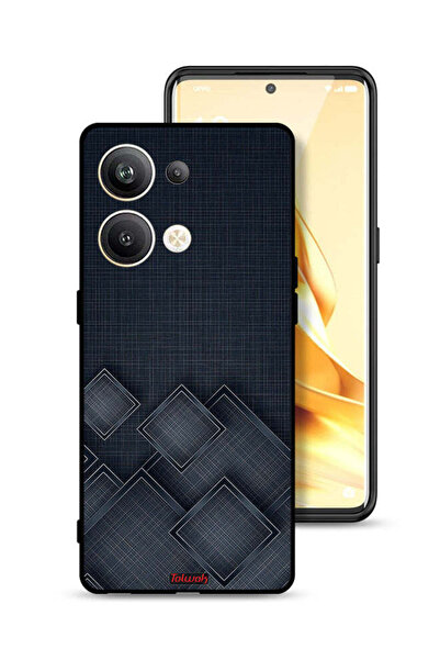 Tolwak غطاء حماية لهاتف Oppo Reno9 Pro Plus 5G بنقشة مربعات على القماش