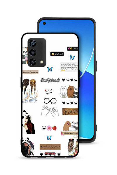 Tolwak Oppo A95 4G Protective Case Cover Arabic Quotes And Stickers