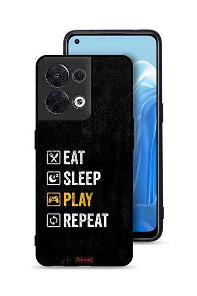Tolwak غطاء حماية Oppo Reno8 5G، تناول الطعام، النوم، اللعب، التكرار