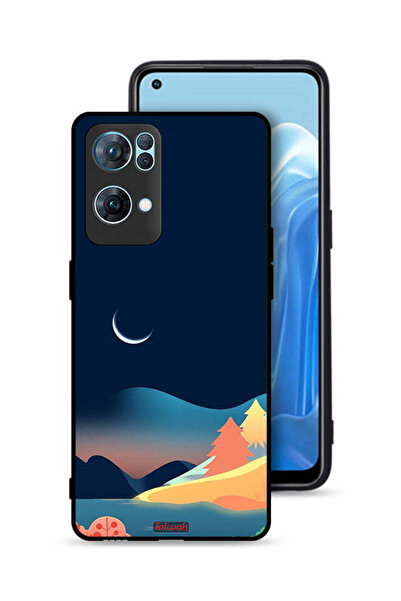 Tolwak Oppo Reno7 Pro 5G Protective Case Cover Moon Abstract Drawing Art