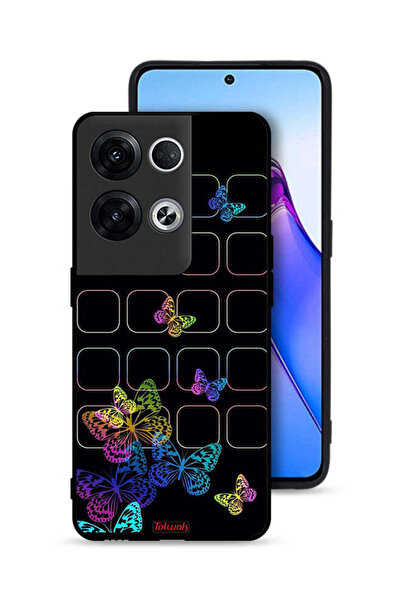 Tolwak غطاء حماية لهاتف Oppo Reno8 Pro Plus 5G بنقشة فراشات ملونة