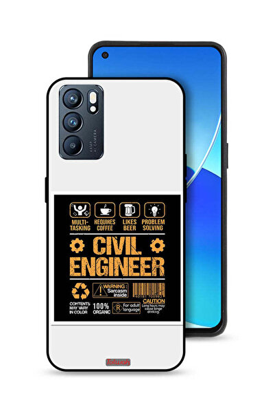 Tolwak غطاء حماية لهاتف Oppo Reno6 5G، ملصق مهندس مدني