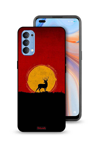 Tolwak غطاء حماية لهاتف Oppo Reno4 4G بتصميم غزال وقمر
