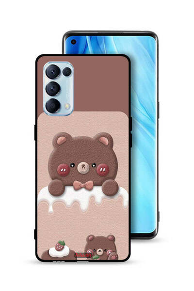 Tolwak غطاء حماية لهاتف Oppo Reno5 Pro 5G - دب الفراولة