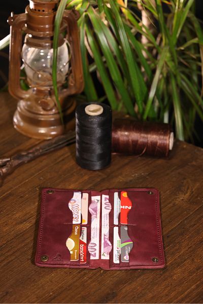 Derimoda Genuine Leather Handmade Long Wallet with Phone Compartment Men Women Vintage Wallet