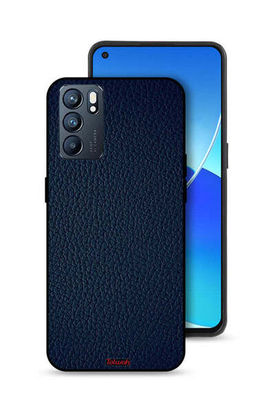 Tolwak غطاء حماية جلدي بنمط هندسي لهاتف Oppo Reno6 5G