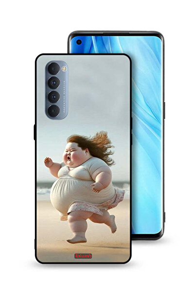 Tolwak غطاء حماية لهاتف Oppo Reno4 Pro 4G - فتاة سمينة تركض