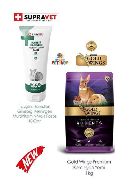 Gold Wings Premium Kemirgen Yemi 1 Kg/Supravet Kemirgen Multivitamin Malt Pas...