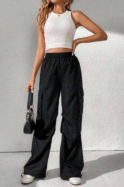 StreetWear Outlet Women's Pants, Cargo Style with Pockets and Elastic Waist