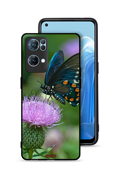 Tolwak غطاء حماية لهاتف Oppo Reno7 Pro 5G بتصميم فراشة على زهرة