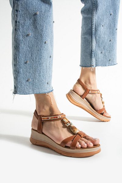 Ayax Taba Two-Striped Accessory Daily Women's Sandals