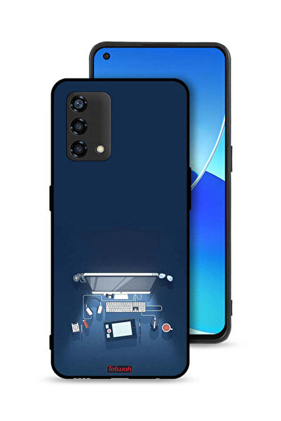 Tolwak غطاء حماية لهاتف Oppo Reno6 Lite - تصميم فني لمكتب الكمبيوتر