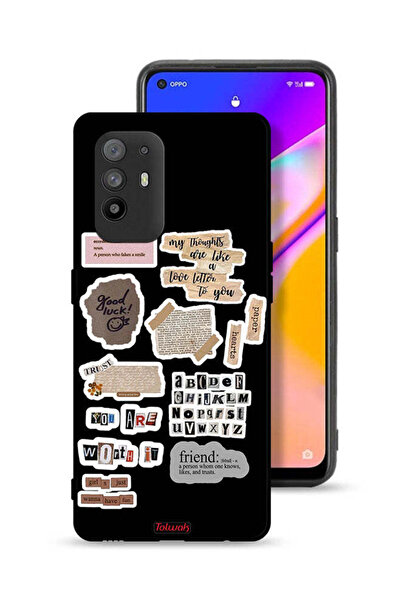 Tolwak غطاء حماية لهاتف Oppo A95 5G مع ملصقات اقتباسات الحظ السعيد