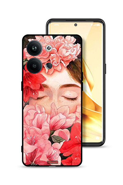Tolwak غطاء حماية لهاتف Oppo Reno9 Pro 5G، وجه فتاة مختبئة في فن الزهور