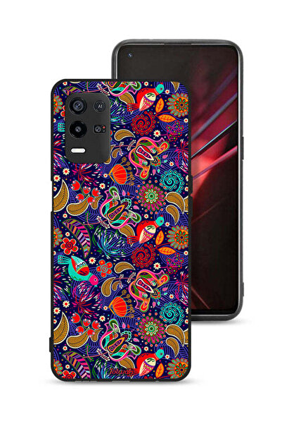 Tolwak غطاء حماية لهاتف Oppo K9x بنقشة أوراق طيور وزهور ملونة