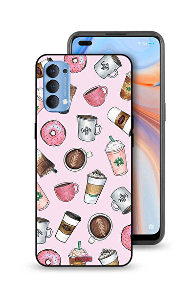 Tolwak غطاء حماية لهاتف Oppo Reno4 4G برسومات محبي القهوة