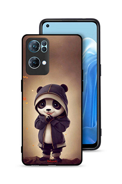 Tolwak غطاء حماية لهاتف Oppo Reno7 Pro 5G بتصميم الباندا الصغير اللطيف