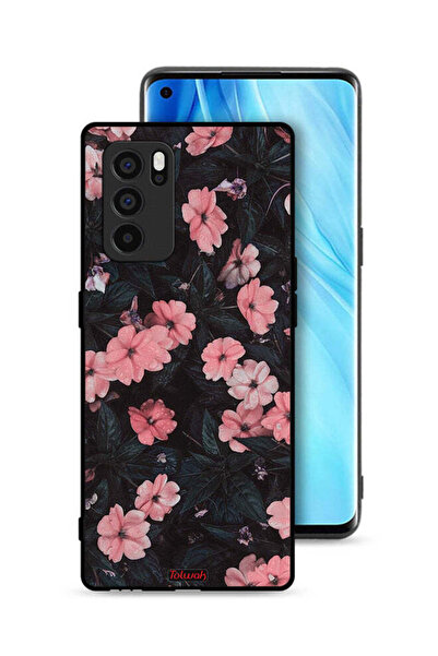 Tolwak غطاء حماية لهاتف Oppo Reno6 Pro 5G - لون الخوخ والورود الصغيرة