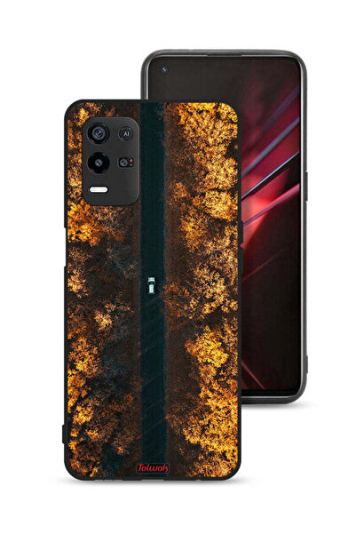 Tolwak غطاء حماية لهاتف Oppo K9x بتصميم طريق في أشجار الخريف
