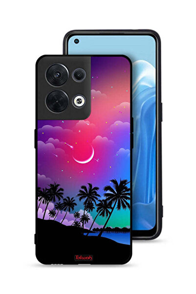 Tolwak غطاء حماية لهاتف Oppo Reno8 5G برسومات القمر في الليل