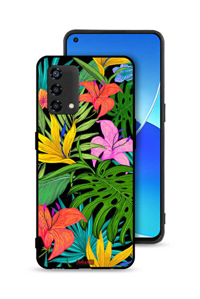 Tolwak غطاء حماية لهاتف Oppo A95 4G ​​بنقشة زهور استوائية وأوراق شجر