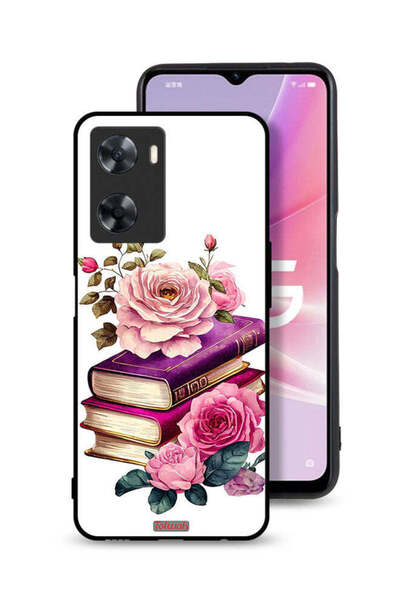 Tolwak غطاء حماية لهاتف Oppo A77s بنقشة الورود والكتب